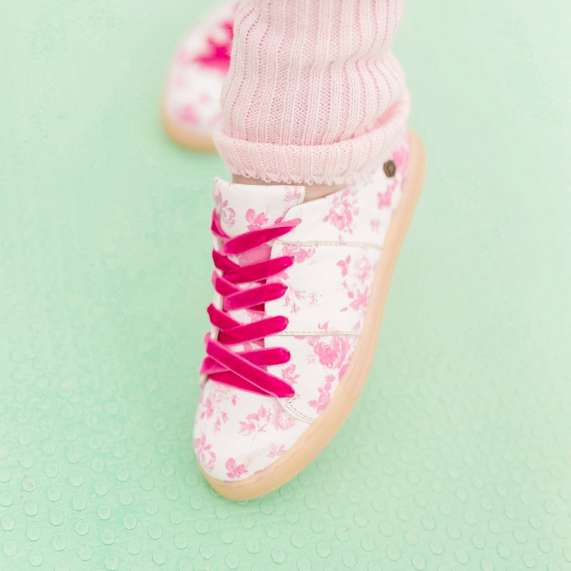 Pink Flower Handmade Leather Sneaker