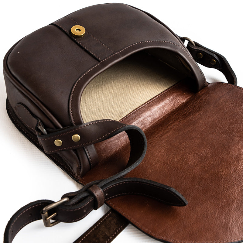 Classic Leather Saddle Bag Handmade