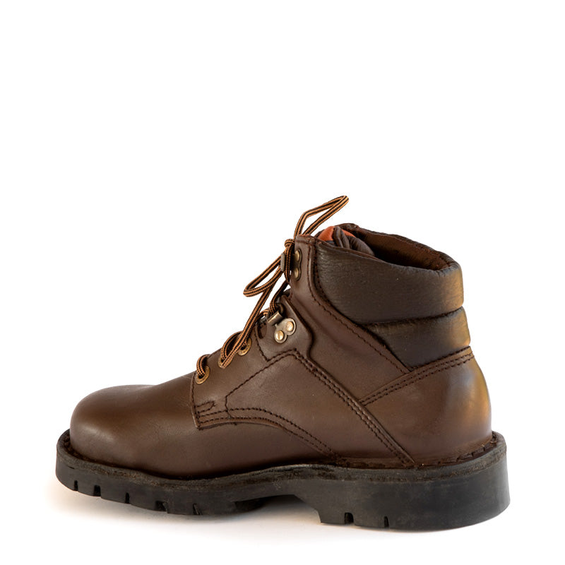 Brown Leather Trekker Boots with Steel Toe Cap